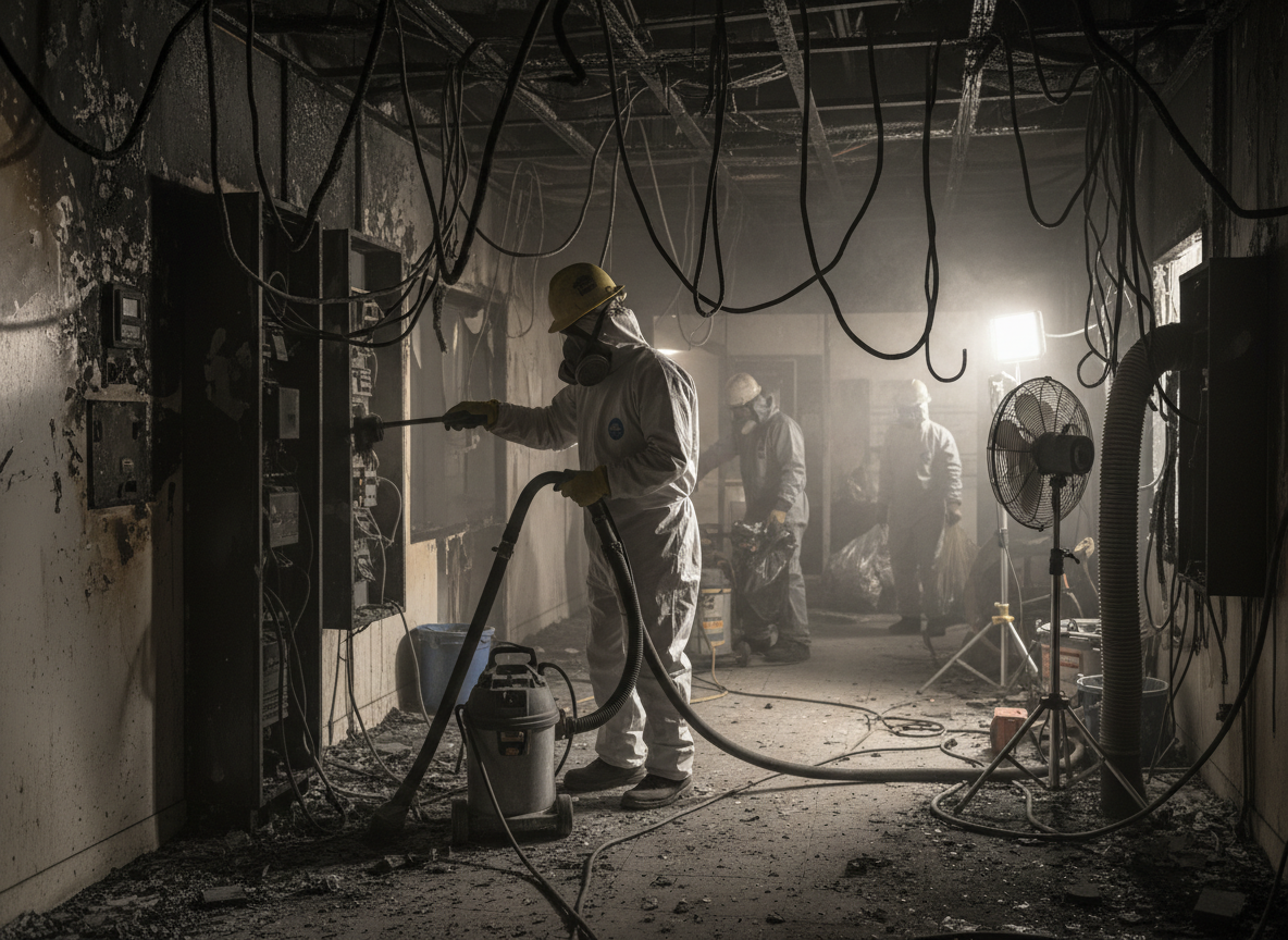Electrical fire cleanup in Sun Valley