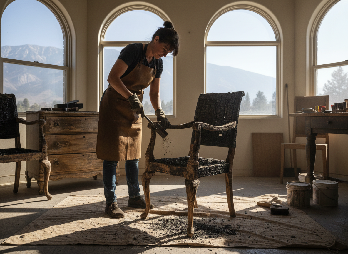 fire-damaged furniture restoration in Sun Valley